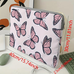 Pink Butterflies Laptop Bag Soft Protective Case