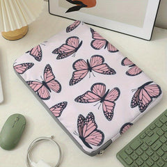Pink Butterflies Laptop Bag Soft Protective Case