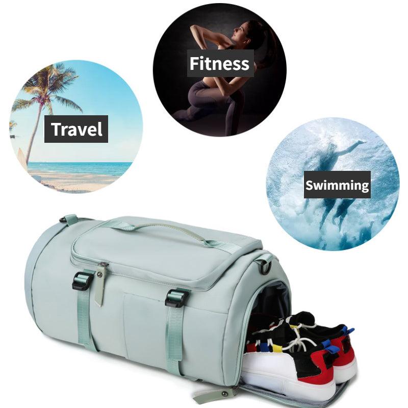 Large Travel Bag, Shoe Compartment, Wet/Dry Storage, Waterproof, Multifunctional
