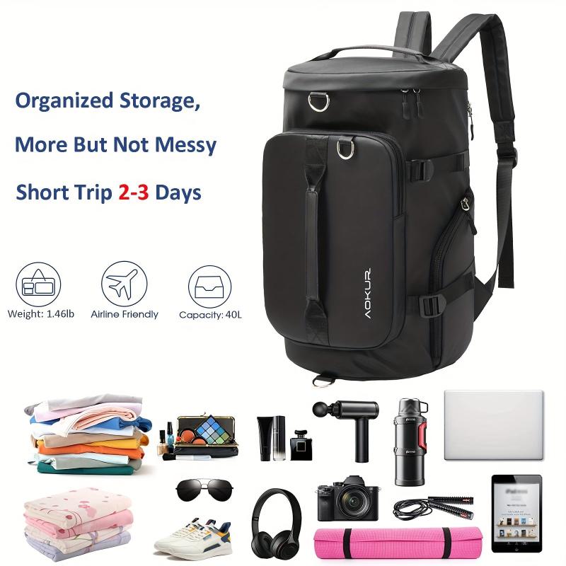 Men's Waterproof Backpack Gym Duffel Bag with Shoe Compartment & Wet Pocket