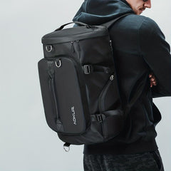 Men's Waterproof Backpack Gym Duffel Bag with Shoe Compartment & Wet Pocket