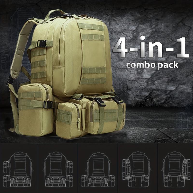 4 In 1 Outdoor Military Backpack - Waterproof Hiking Shoulder Bag