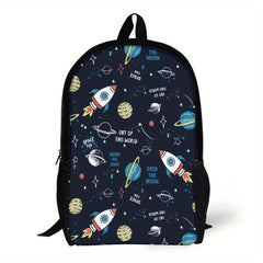 Cartoon Casual Backpack School Bag Funny Cat Dog Dinosaur Space