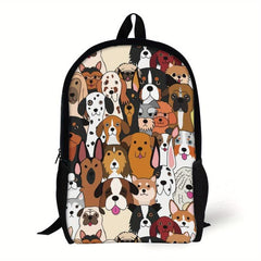 Cartoon Casual Backpack School Bag Funny Cat Dog Dinosaur Space