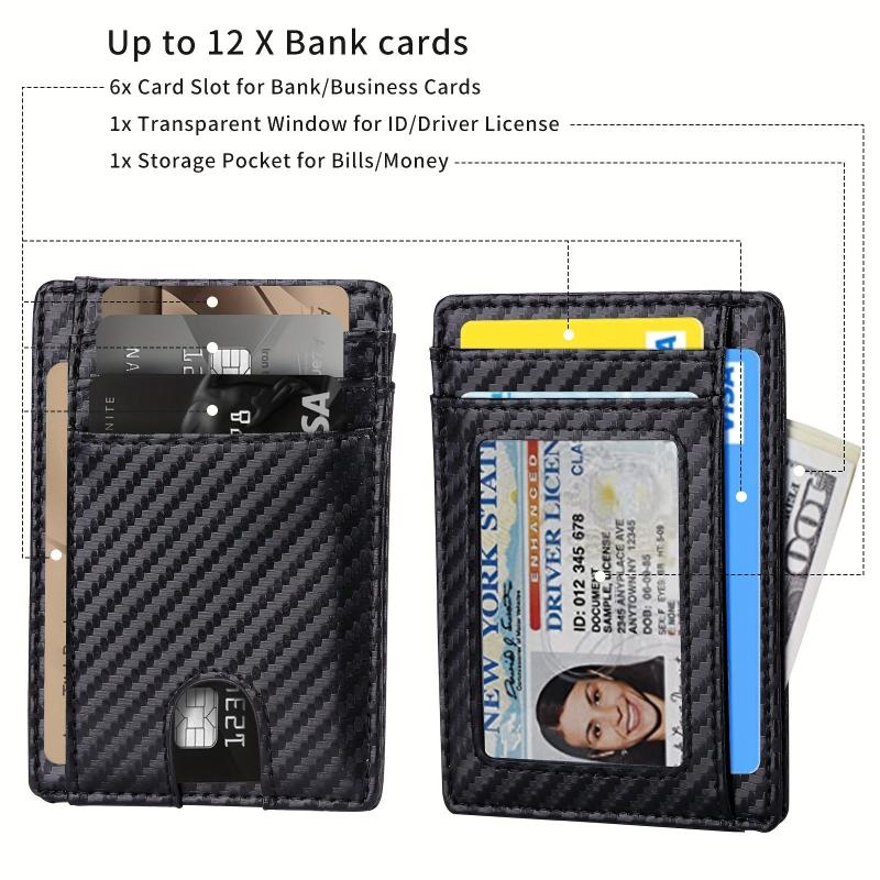 Men's Card Bag Blocking PU Leather Wallet Credit ID Card Holder Purse