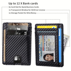 Men's Card Bag Blocking PU Leather Wallet Credit ID Card Holder Purse