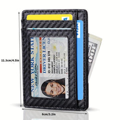 Men's Card Bag Blocking PU Leather Wallet Credit ID Card Holder Purse