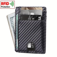 Men's Card Bag Blocking PU Leather Wallet Credit ID Card Holder Purse