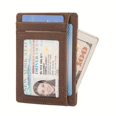 Slim RFID Blocking Leather Wallet for Men Women