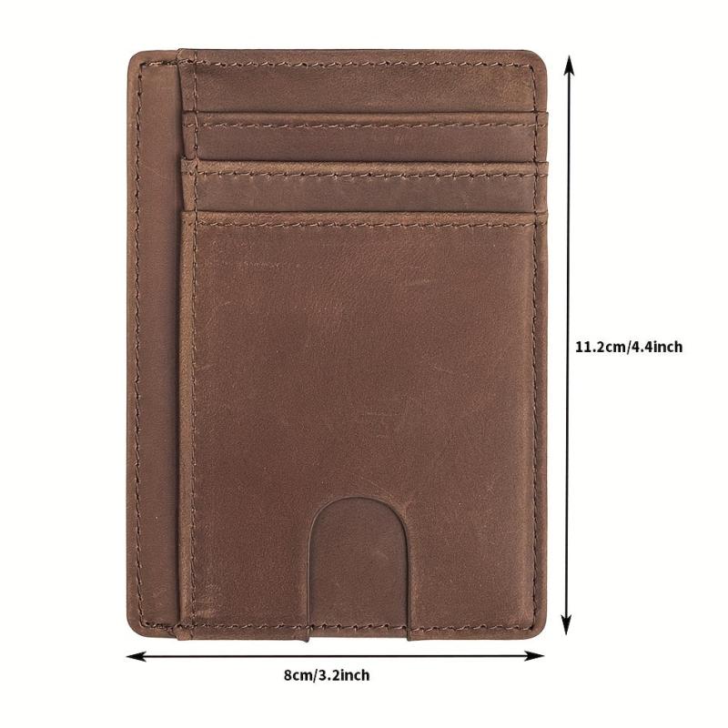 Slim RFID Blocking Leather Wallet for Men Women
