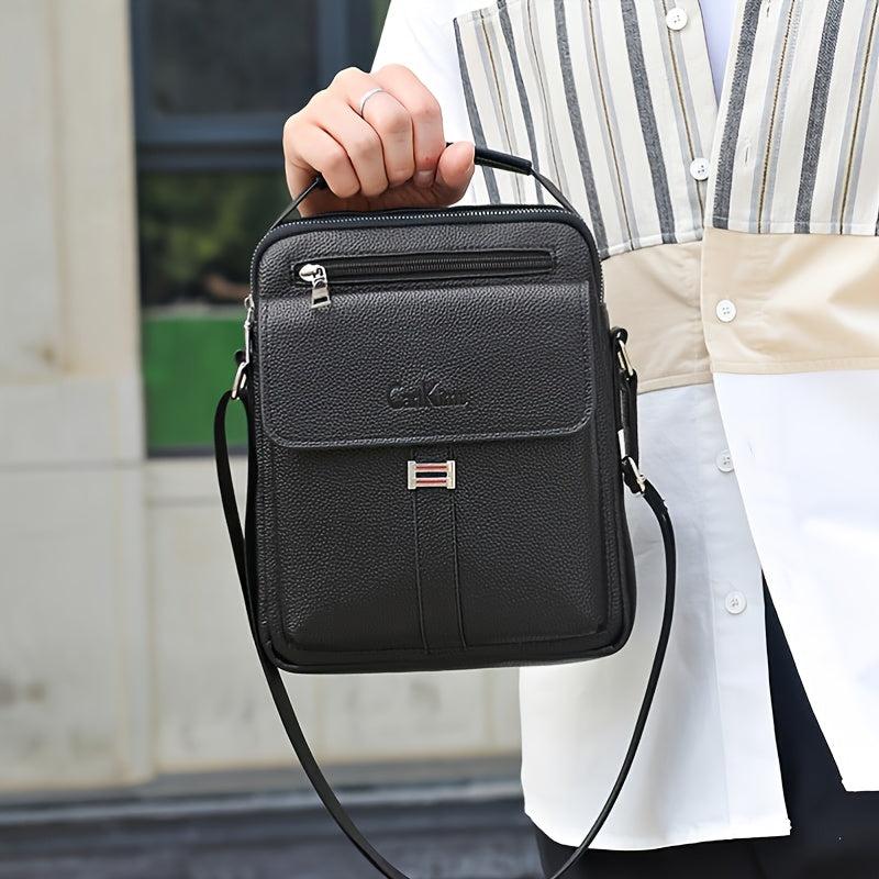 Men's Brown PU Leather Shoulder Messenger Bag