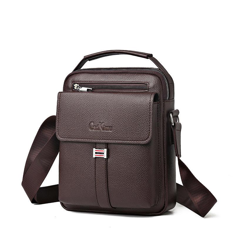 Men's Brown PU Leather Shoulder Messenger Bag