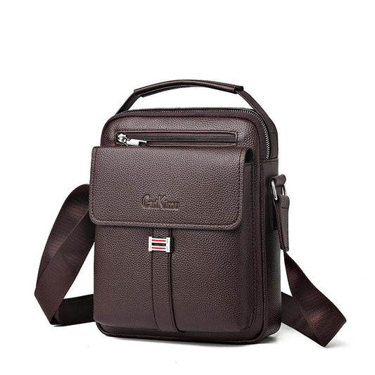 Men's Brown PU Leather Shoulder Messenger Bag