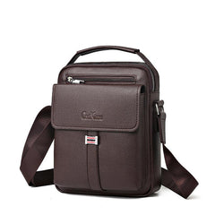 Men's Brown PU Leather Shoulder Messenger Bag