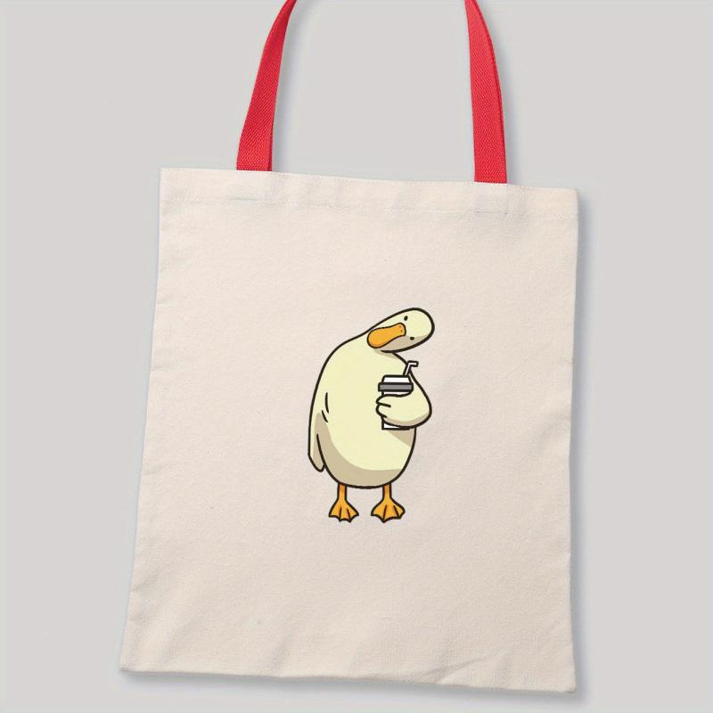 Duck Pattern Canvas Shoulder Bag