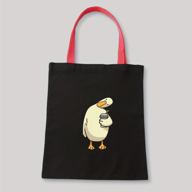 Duck Pattern Canvas Shoulder Bag
