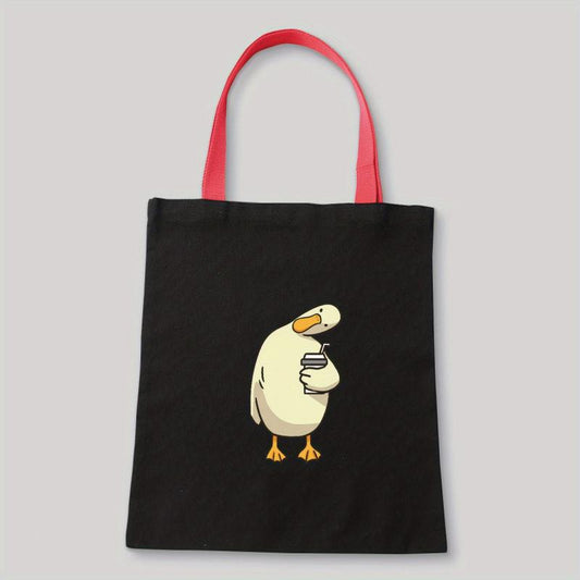 Duck Pattern Canvas Shoulder Bag