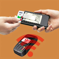 Men's RFID Blocking Card Holder Carbon Fiber Pop Up