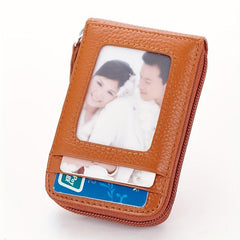 Men's First Layer Cowhide RFID Anti theft Card Holder