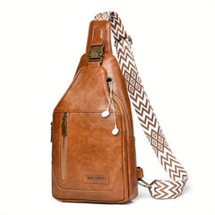 Vintage Casual PU Leather Chest Bag Waterproof Shoulder Bag
