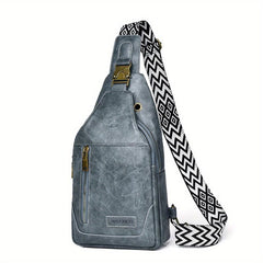 Vintage Casual PU Leather Chest Bag Waterproof Shoulder Bag