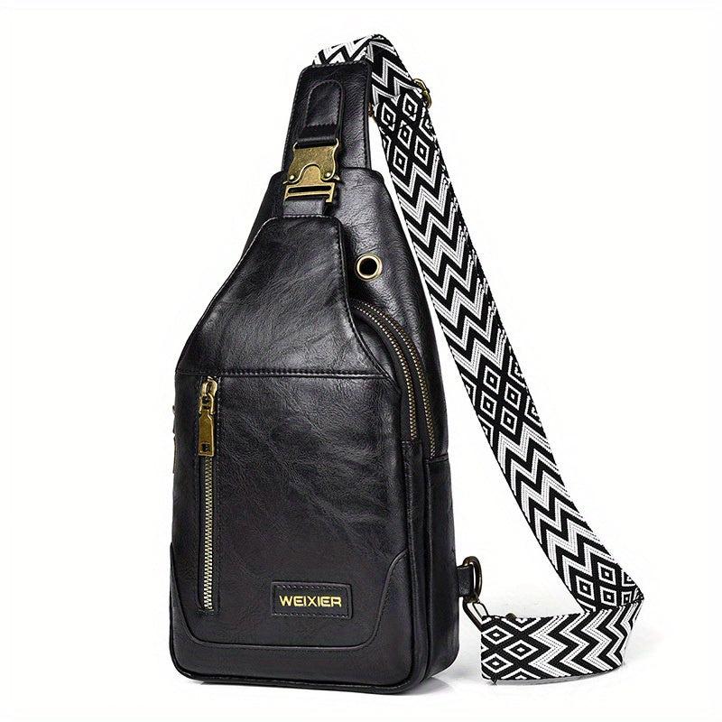 Vintage Casual PU Leather Chest Bag Waterproof Shoulder Bag