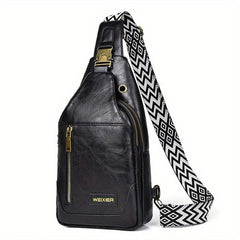 Vintage Casual PU Leather Chest Bag Waterproof Shoulder Bag