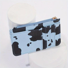 Cow Pattern Card Package Small Wallet PU Keychain Coin Purse Credit Card Bag