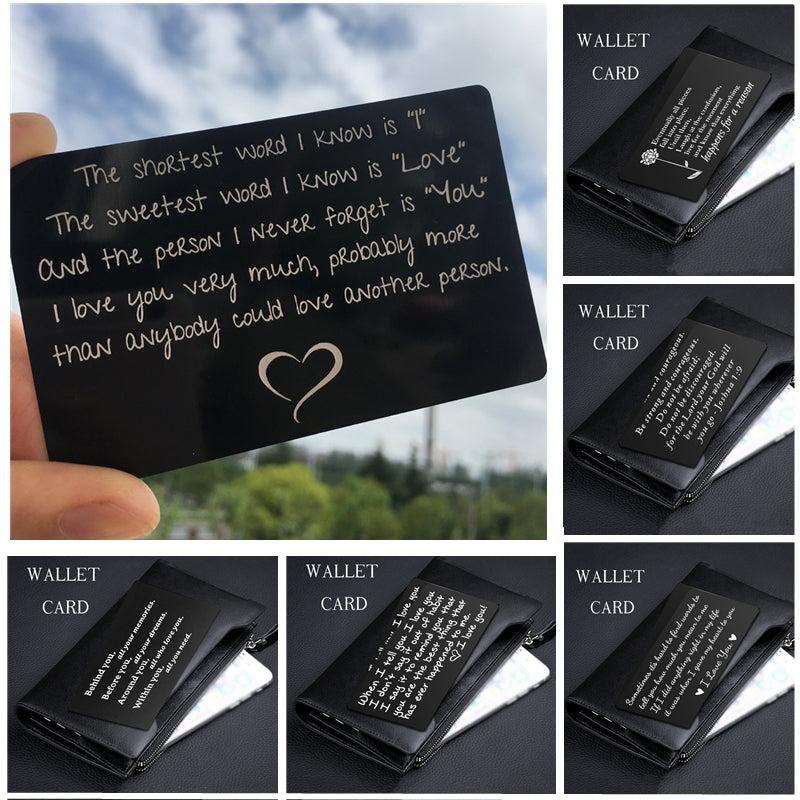 Engraved I Love You Wallet Card Insert Groom Gift Anniversary Boyfriend