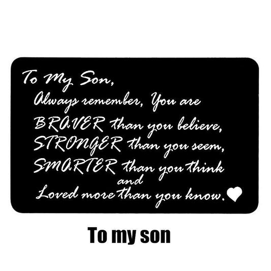 Engraved I Love You Wallet Card Insert Groom Gift Anniversary Boyfriend