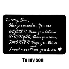 Engraved I Love You Wallet Card Insert Groom Gift Anniversary Boyfriend