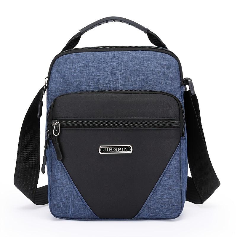 Men's Casual Colorblock Backpack with Studded, Adjustable for Outdoor Travel