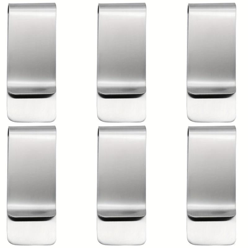 6pcs Stainless Steel Money Clip Credit Card Cash Holder