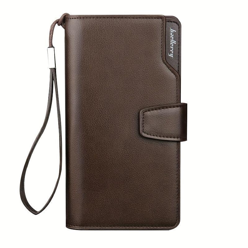 Men's Casual Clutch Business Long Wallet Zipper Mobile Phone Bag Money Clip