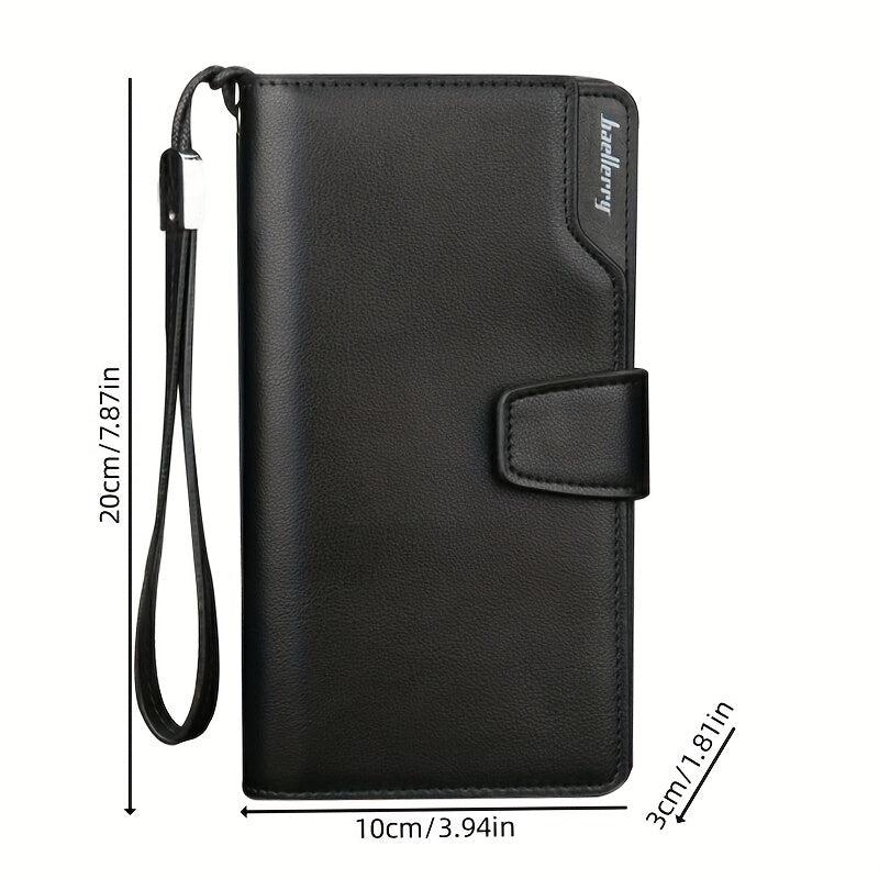 Men's Casual Clutch Business Long Wallet Zipper Mobile Phone Bag Money Clip