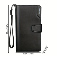 Men's Casual Clutch Business Long Wallet Zipper Mobile Phone Bag Money Clip