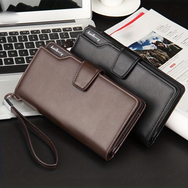 Men's Casual Clutch Business Long Wallet Zipper Mobile Phone Bag Money Clip