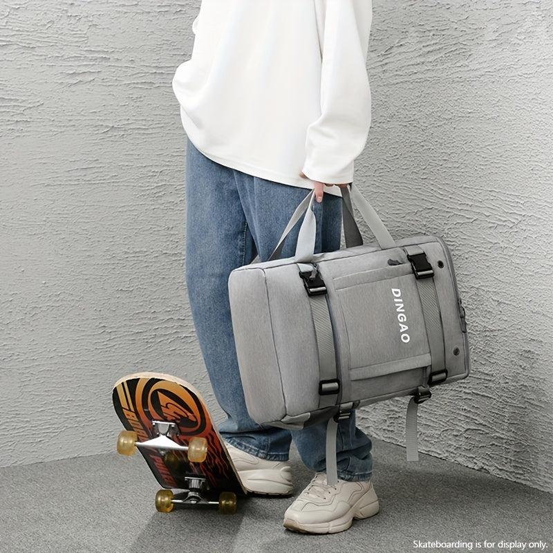 Men's Large Shoulder Bag With Skateboard Storage - Travel Multifunctional Bag