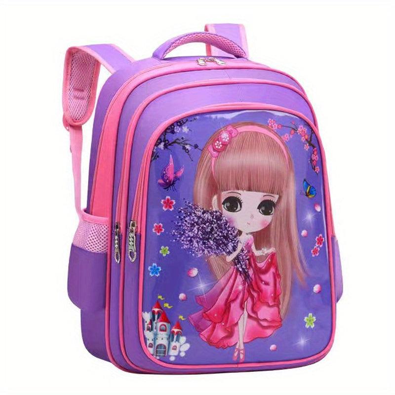 Princess Pattern Backpack for Kids - Large Capacity Bag for School and Travel