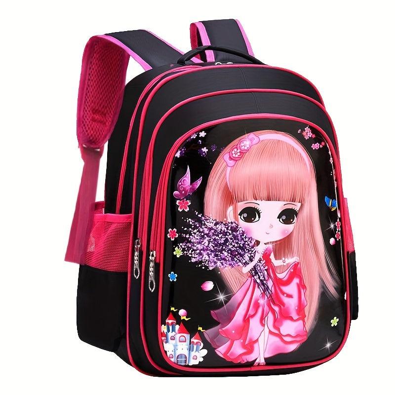 Princess Pattern Backpack for Kids - Large Capacity Bag for School and Travel