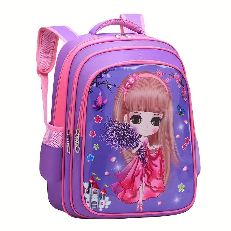 Princess Pattern Backpack for Kids - Large Capacity Bag for School and Travel