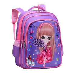 Princess Pattern Backpack for Kids - Large Capacity Bag for School and Travel