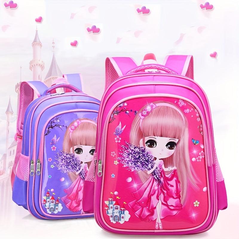 Princess Pattern Backpack for Kids - Large Capacity Bag for School and Travel