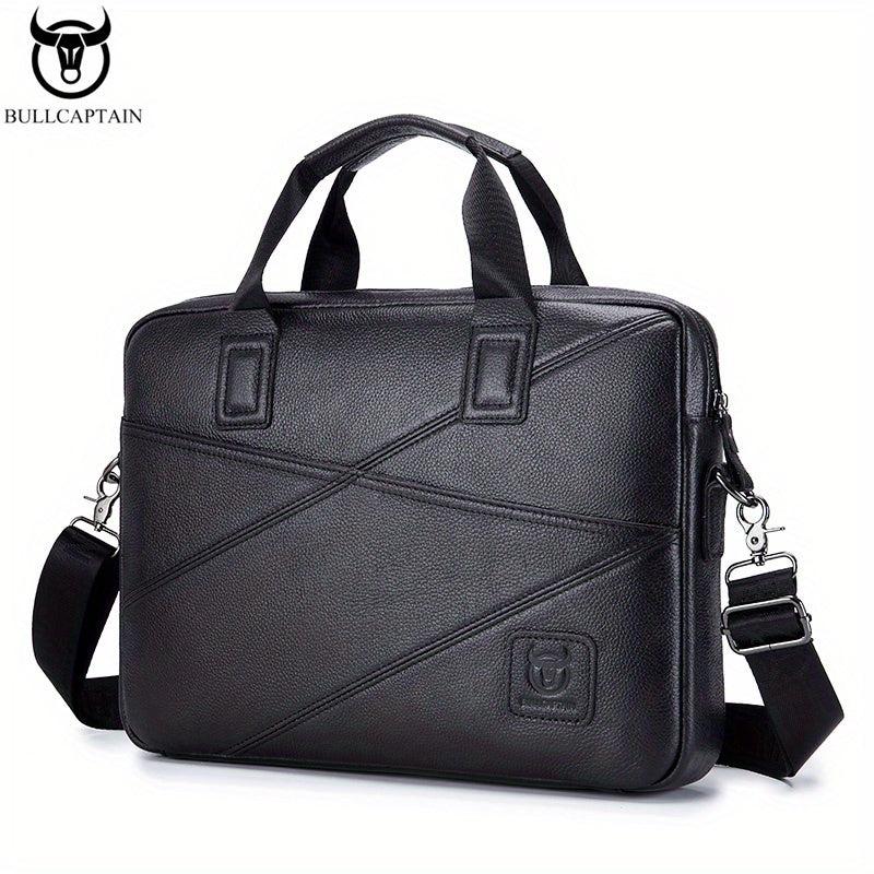 BULLCAPTAIN Men's Leather Briefcase Business Bag Multifunctional Handbag