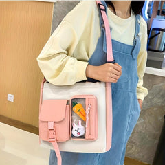 5pcs Cartoon Backpack Crossbody Handbag Set - High School Students