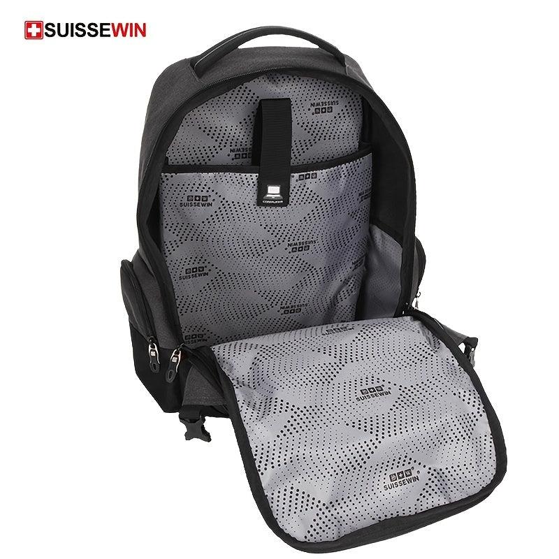 SUISSEWIN Men's Business Backpack Large Capacity Notebook Backpack