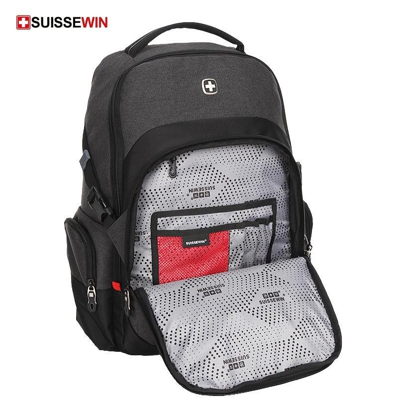 SUISSEWIN Men's Business Backpack Large Capacity Notebook Backpack