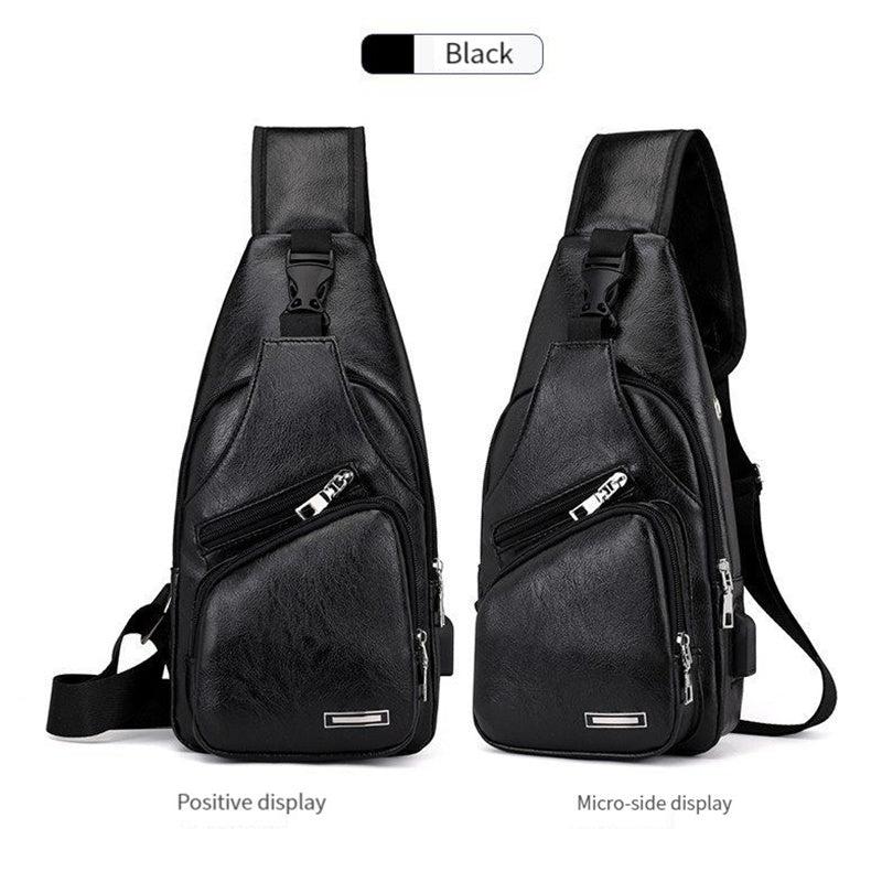 Casual Chest Bag With USB Charging & Headset Hole