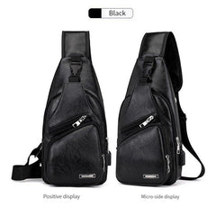 Casual Chest Bag With USB Charging & Headset Hole