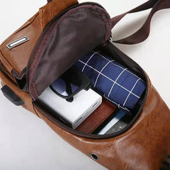 Casual Chest Bag With USB Charging & Headset Hole